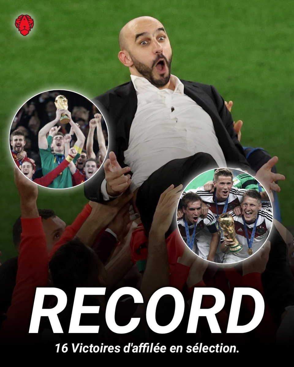 🤯 𝗥𝗘𝗖𝗢𝗥𝗗 : LE MAROC 𝗗𝗘𝗩𝗜𝗘𝗡𝗧 𝗟𝗘 𝗣𝗥𝗘𝗠𝗜𝗘𝗥 PAYS À REMPORTÉ 16 MATCHS D'AFFILÉE ! 🇲🇦🥇

🥈 2 • Espagne, 15.
🥉 3 • Allemagne, 15.

Victoire 1-0 face au Congo, En-Nesyri buteur et Achraf Hakimi passeur décisif. ✨
