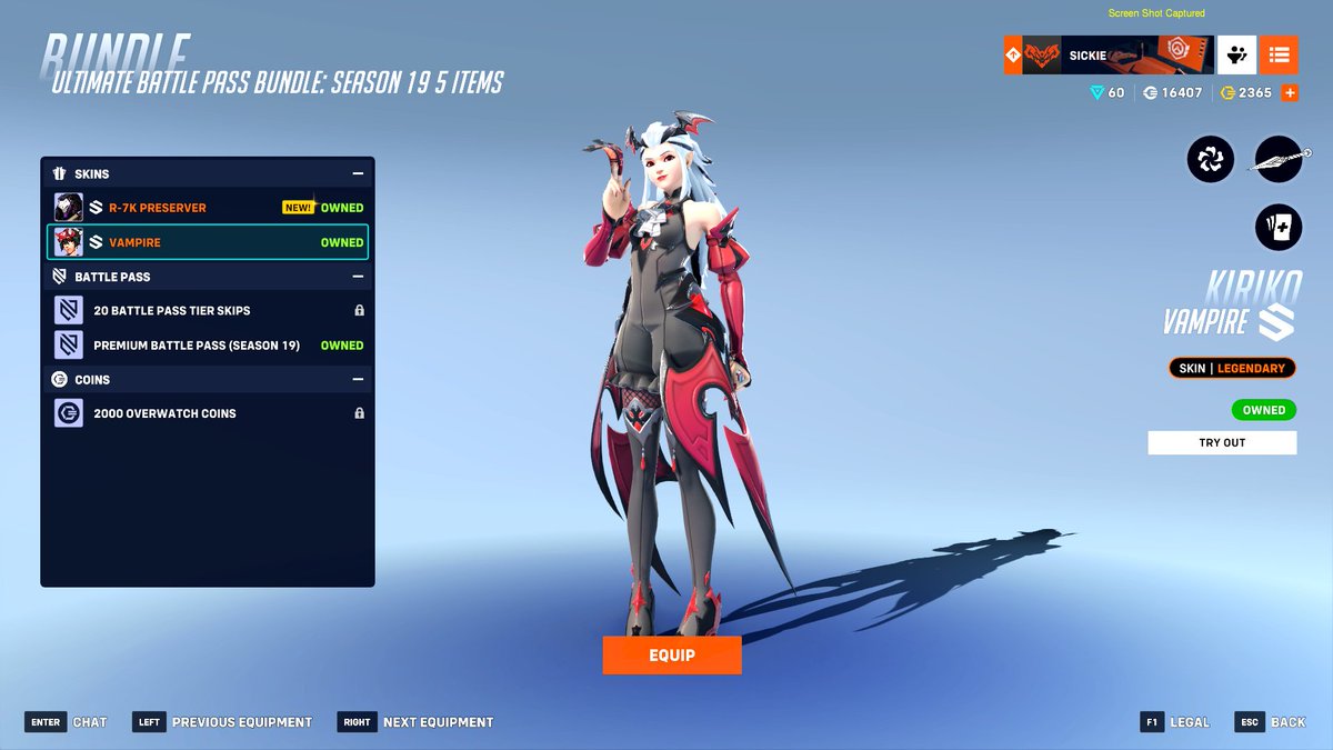 Kiriko's "Vampire" skin is ONLY obtainable from the Ultimate Battlepass Bundle

Price: 40$ USD/¥5,990 JPY