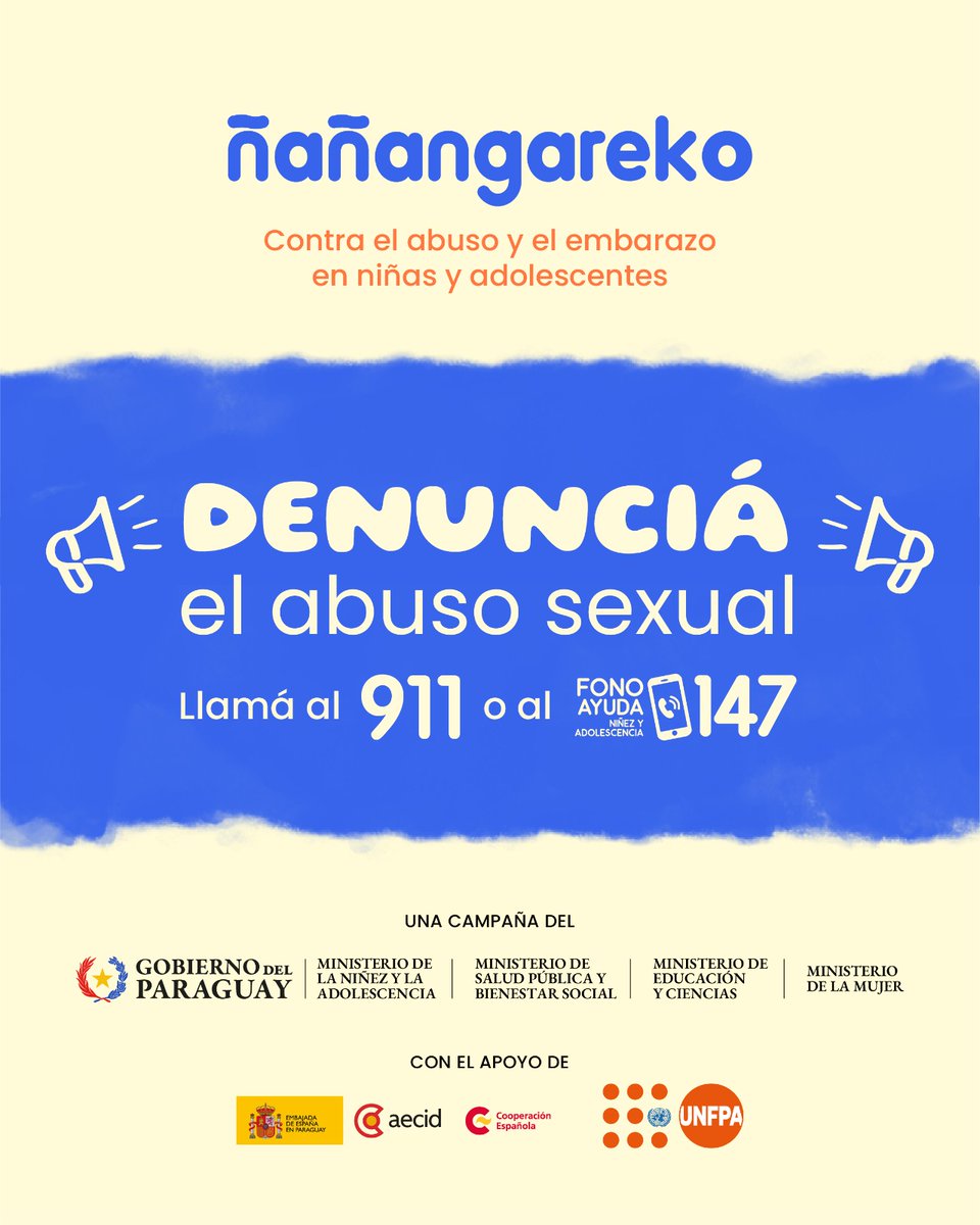 MECpy's tweet image. 📌 Un embarazo en la niñez no solo pone en riesgo la salud física, también interrumpe los estudios, los sueños y genera miedo.

📣 Denunciá al 911 o 147.

#Ñañangareko @MINNAParaguay @msaludpy @MECpy @minmujerpy @AECIDPARAGUAY @UNFPAPy.

#TodosSomosResponsables