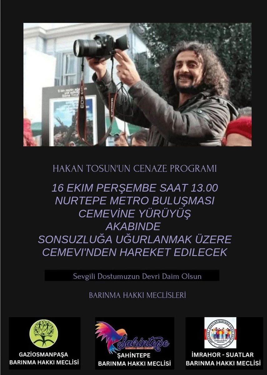 Işıklar içinde uyu
Yıldızlar yoldaşın olsun Hakan 
<a href="/HakanTosunn/">Hakan Tosun</a> 
#HakanTosunaNeOldu