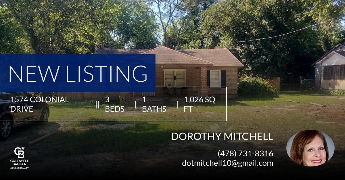 dotmitchell's tweet photo. 📍 New Listing 📍 Take a look at this fantastic new property that just hit the market located at 1574 Colonial Drive in Macon. Reach out here or at (478) 731-8316 for more information!

Thank you,
Dorothy Mitchell
Associate Broke... https://t.co/TbSuaIpqzd https://t.co/9ZXO6ZZOqk