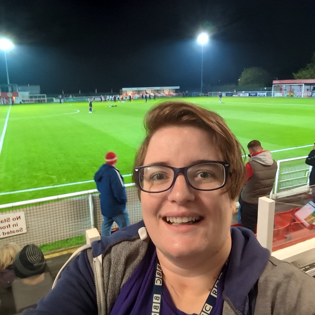 Terrified look before commentating on Brackley Town Vs Woking to see who makes it into the first round of the FA cup. 

Always a lovely welcome here!