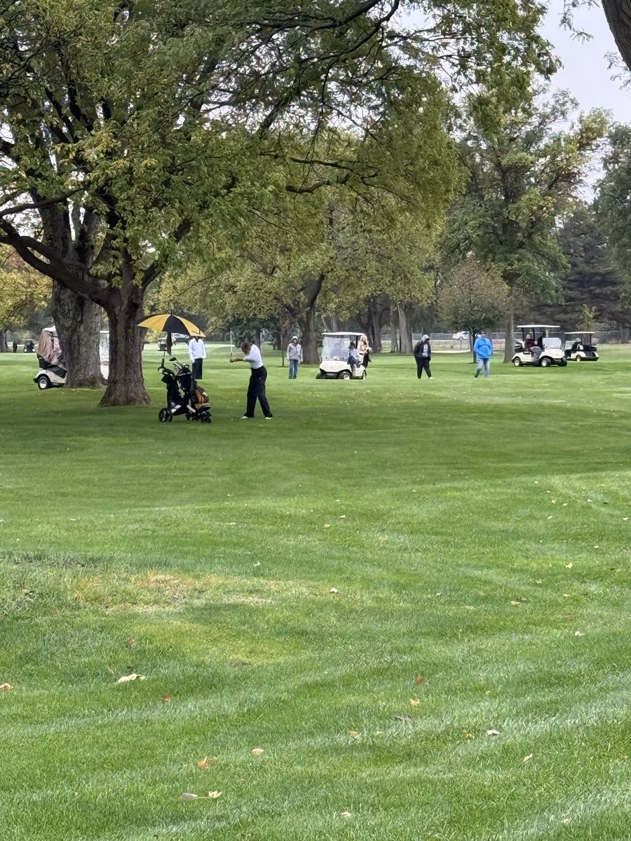 LSEAthletics's tweet photo. The Knights competing on a wet day 2 at State Golf! We are so proud of this team! ⛳️ ⚔️ @LSEGirlsGolf https://t.co/mqiR1I3ndV