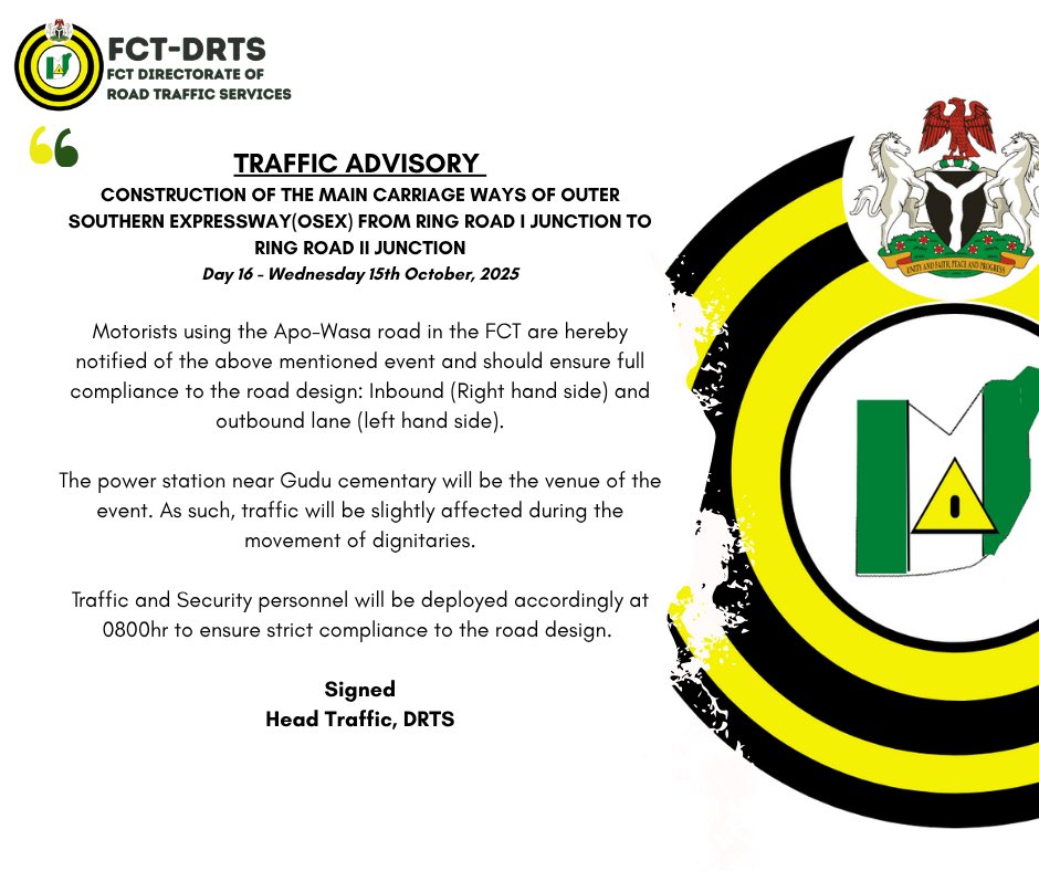 FCT Directorate of Road Traffic Services (FCT VIO) tweet media