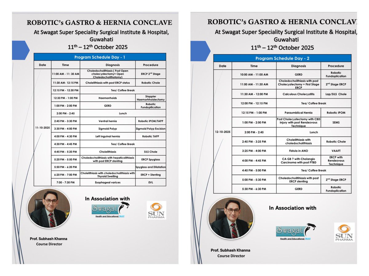 prof_skhanna's tweet photo. Swagat Conclave on Gastrointestinal, Robotic, and Hernia Surgery

hosted a large contingent of 40 surgeon observers from across the country during the recent  Conclave on Gastrointestinal, Robotic, and Hernia Surgery.22 surgeries performed including 7Robotic Surgeries. https://t.co/4HWosKeknX