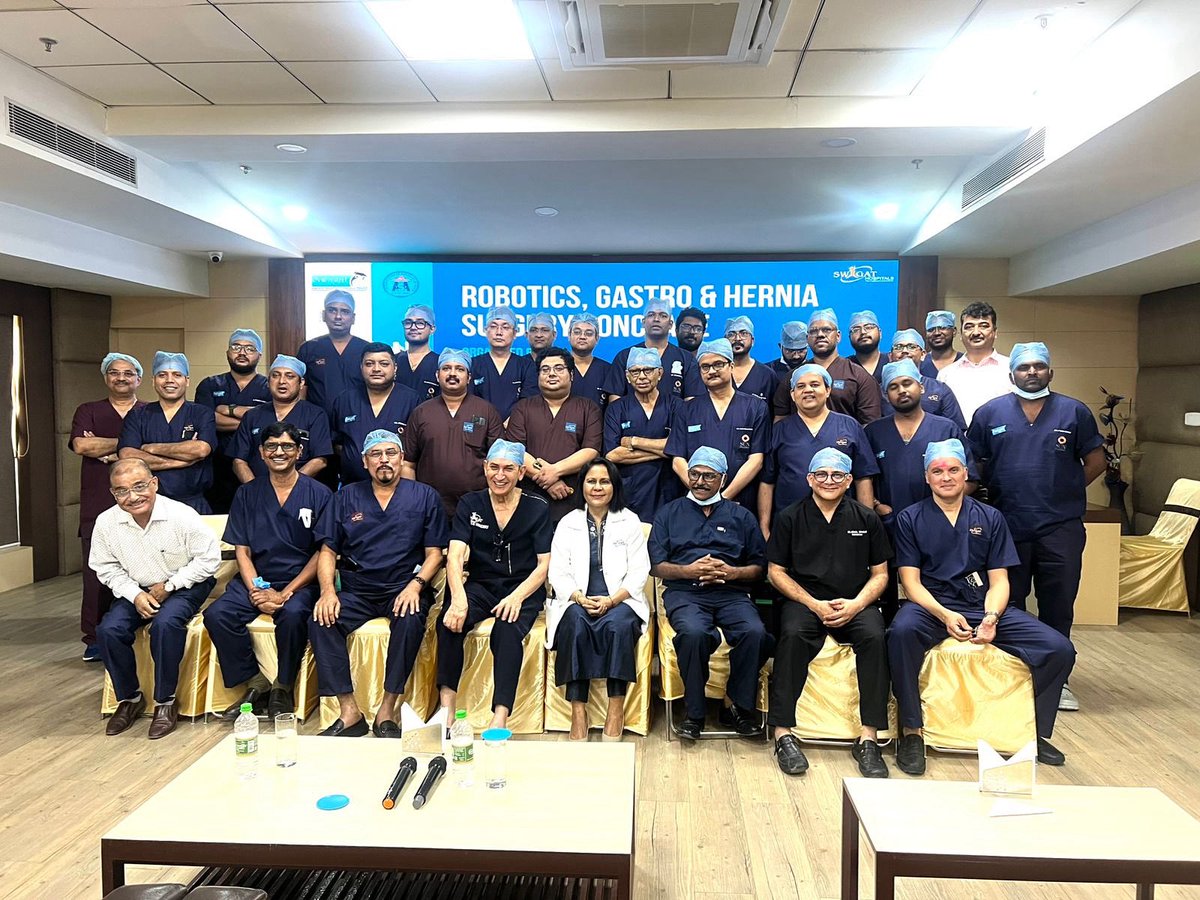 prof_skhanna's tweet photo. Swagat Conclave on Gastrointestinal, Robotic, and Hernia Surgery

hosted a large contingent of 40 surgeon observers from across the country during the recent  Conclave on Gastrointestinal, Robotic, and Hernia Surgery.22 surgeries performed including 7Robotic Surgeries. https://t.co/4HWosKeknX