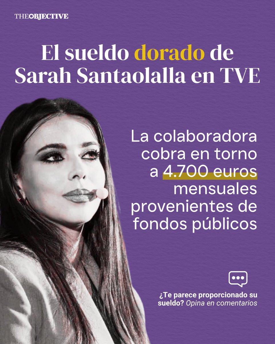 🔴 El sueldo dorado de Sarah Santaolalla: casi 5.000 euros en TVE.

🔗 theobjective.com/medios/2025-10…