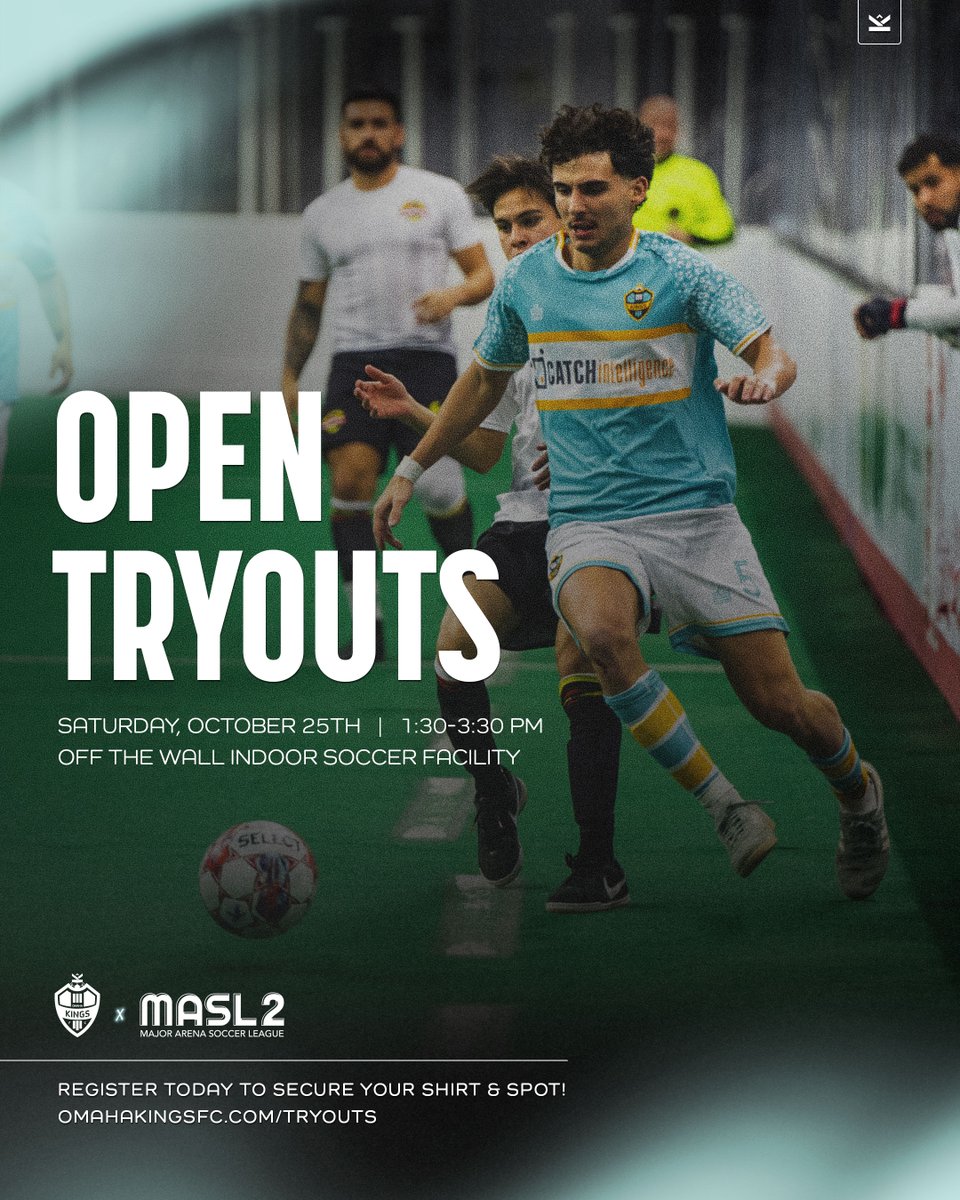 ‼️ Last day to lock in your shirt size and priority spot for Kings tryouts. After tonight, it’s first come, first serve. 👀

→ omahakingsfc.com/tryouts
.
.
#LosReyesdeOmaha 👑