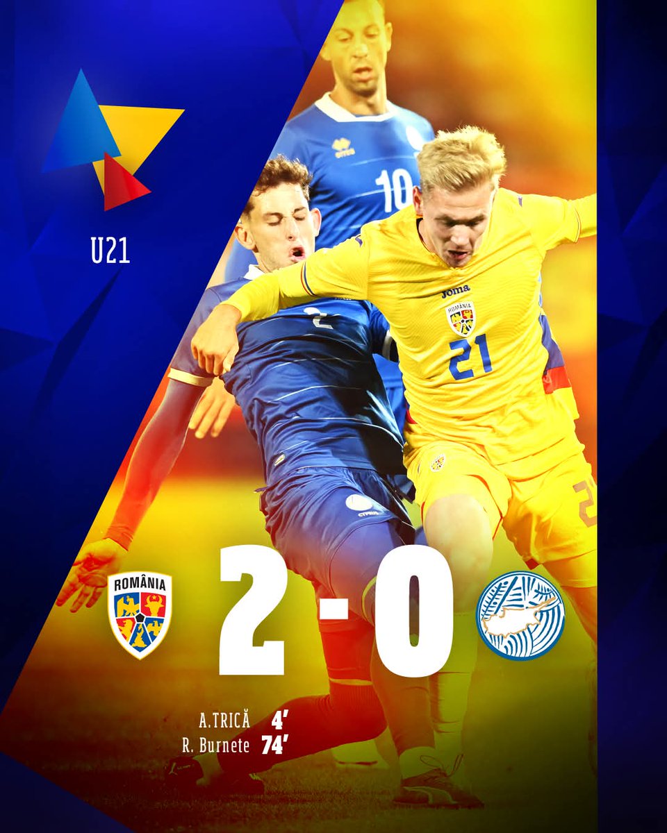 PawelPablo39's tweet photo. Gole Atanasa Tricy i Raresa Burnete zapewniły Rumunii U21 zwycięstwo 2:0 z Cyprem w eliminacjach do Euro 2027. W grupie na razie rządzi Hiszpania, ale i Tricolorii nie mają się czego wstydzić. Nie przegrali jeszcze meczu oraz nie stracili gola.
#romania #ROMCYP #euro2027 https://t.co/Uz1sUuXo9x