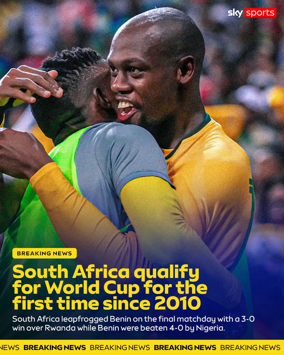 BREAKING: South Africa have qualified for the World Cup for the first time since 2010 🇿🇦