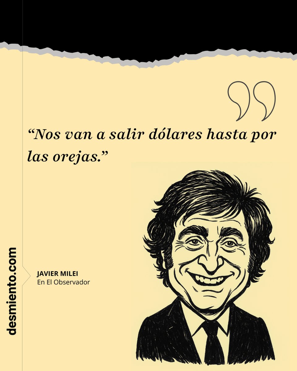 💬 “Nos van a salir dólares por las orejas”, dijo Milei antes de viajar a EE.UU. 

Prometió una avalancha de divisas gracias al litio, la energía y el agro.

👉 ¿Pensás que ese pronóstico optimista puede hacerse realidad?