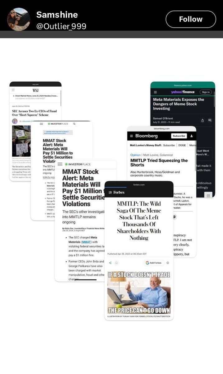If you want to know what media is bought and paid for by criminal hedge funds. Just refer to <a href="/Outlier_999/">Samshine</a>, she has spent countless hours putting a montage together for your benefit! $mmtlp