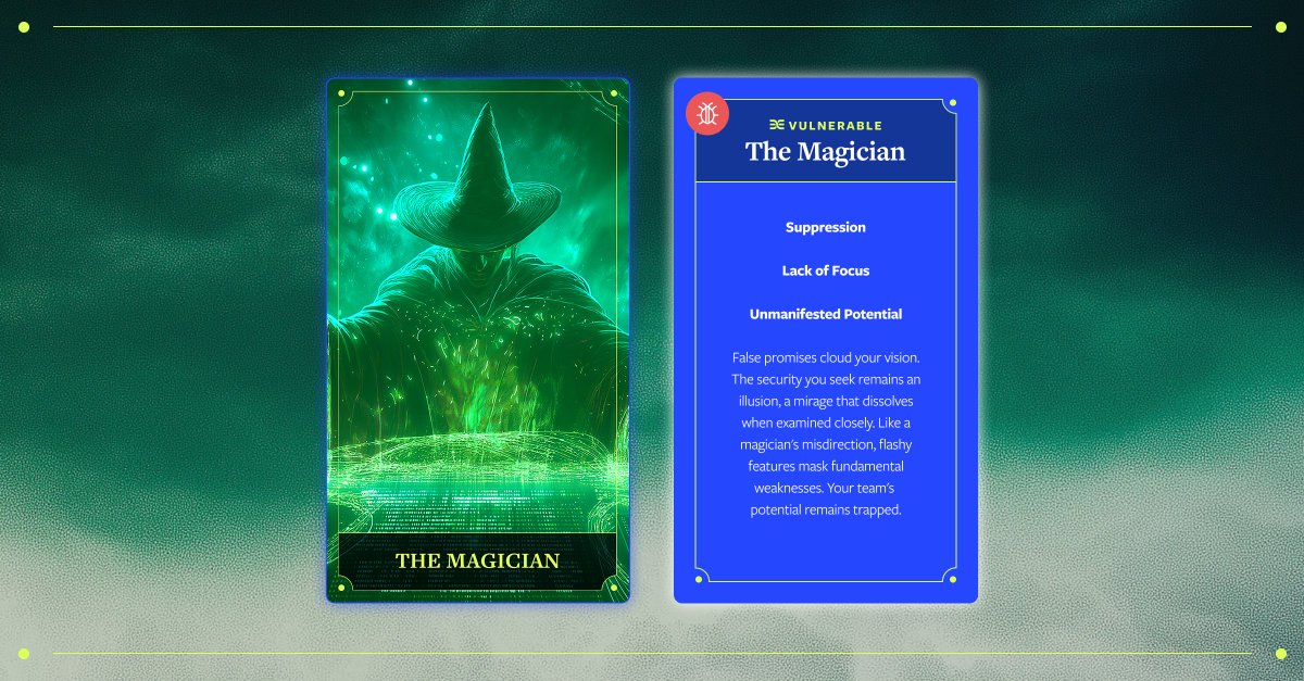 DeepInstinctSec's tweet image. A new ​​#CyberTarot card has been revealed… The Magician 🪄

False promises leave you vulnerable. Like a magician’s misdirection, vaporware features hide fatal flaws.

Cut through the illusion with the DSX Brain—cyber’s only deep learning framework: deepinstinct.com/dsx/cyber-tarot