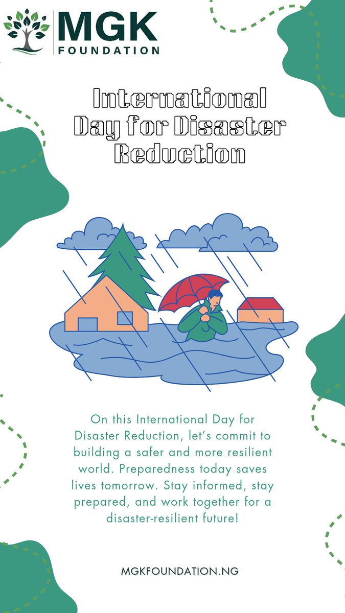 MGK Foundation joins the global community in commemorating the International Day for Disaster Reduction.

#InternationalDayForDisasterReduction #MGKFoundation #Resilience #Preparedness #SustainableCommunities
