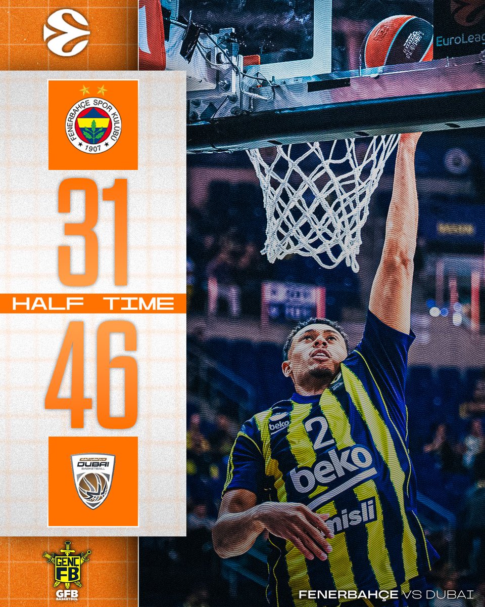 İlk Yarı | Fenerbahçe Beko 31-46 Dubai 

#GFBBasketbol