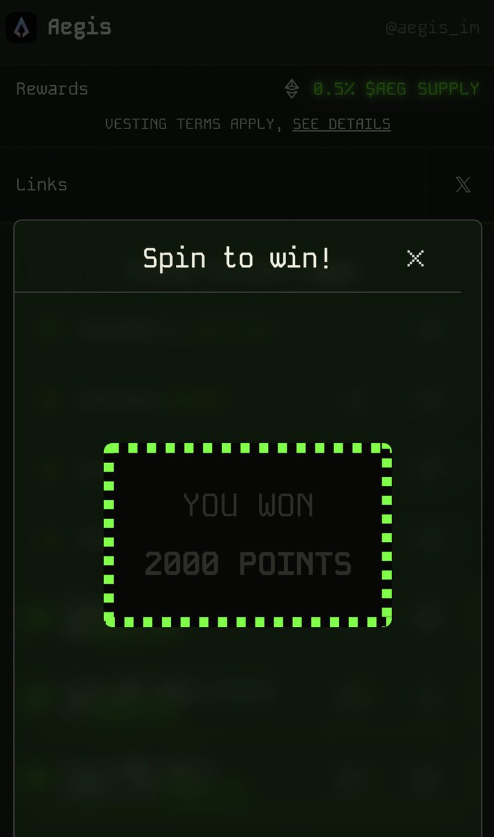 SEYVALE's tweet image. Grand Prize of Points in the @aegis_im campaign in @AlphabotApp @PulseInfra @boostdotgg.
Show me what your biggest win in the daily wheel #BoostSeason2 #BOOST #PulseInfra #AEG #Pulse #Zaps