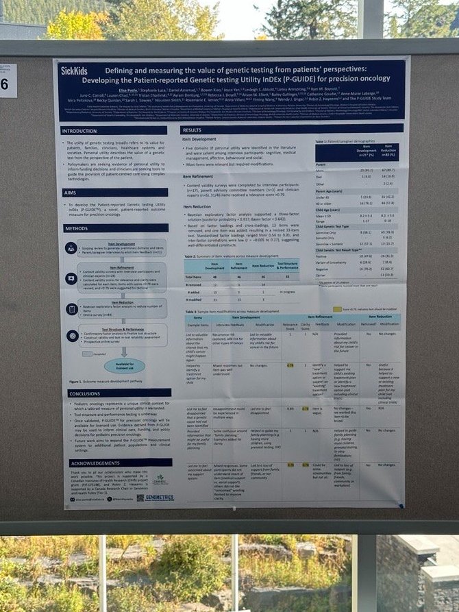 Last week at #CAGCCCMG2025, our team had the opportunity to share our work through poster presentations! We highlighted research on P-GUIDE Oncology, A-GUIDE, our Secondary Findings Impact Study protocol, and efforts to mainstream genetic care.
Thanks to everyone who stopped by!