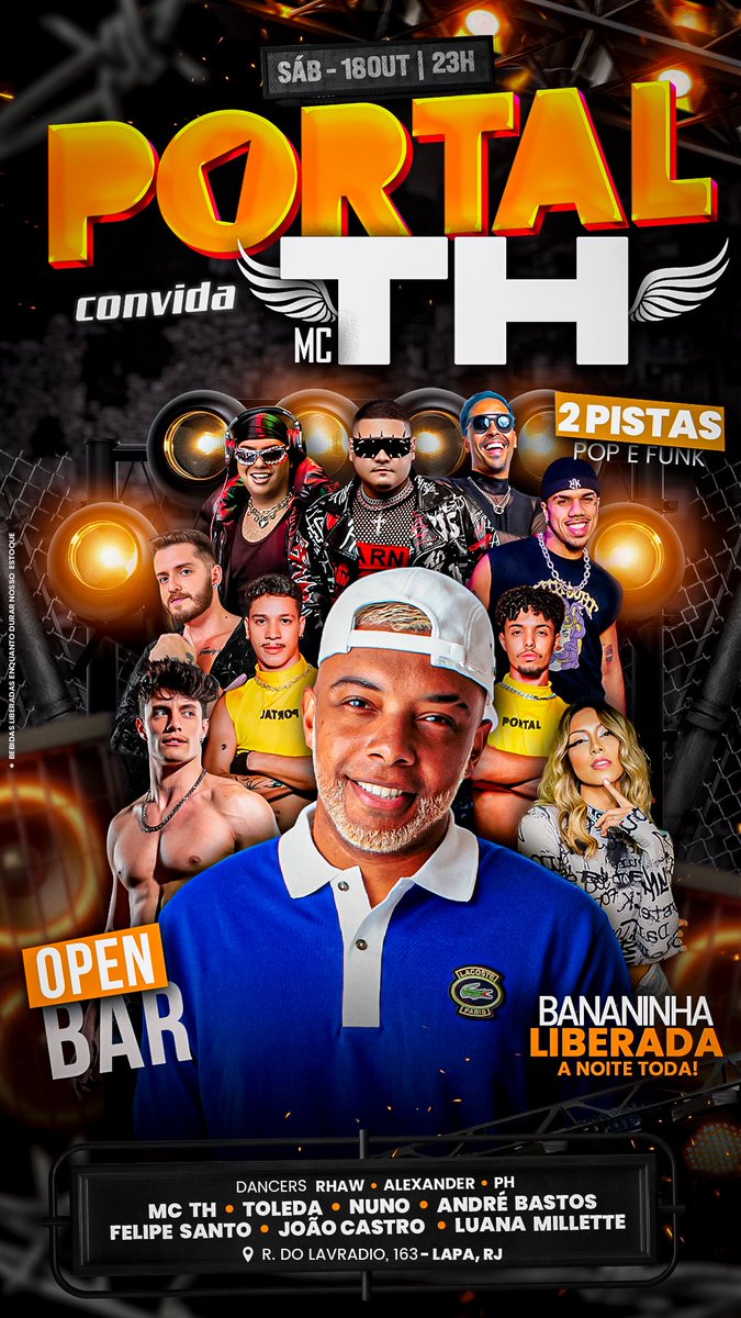 knowallace's tweet image. 🔥 FDS NO PORTAL! 🔥
Open bar, música boa e desconto pra geral 😎💸
@portalrio_ 
🎶 SEXTA – Beats Redmix
🔗 events.vipme.com.br/2460402/437968…

🎉 SÁBADO – MC TH (show exclusivo)
🔗 events.vipme.com.br/2460403/437978…

💸 Cupom: WALLACE5
#Portal #OpenBar #Rio