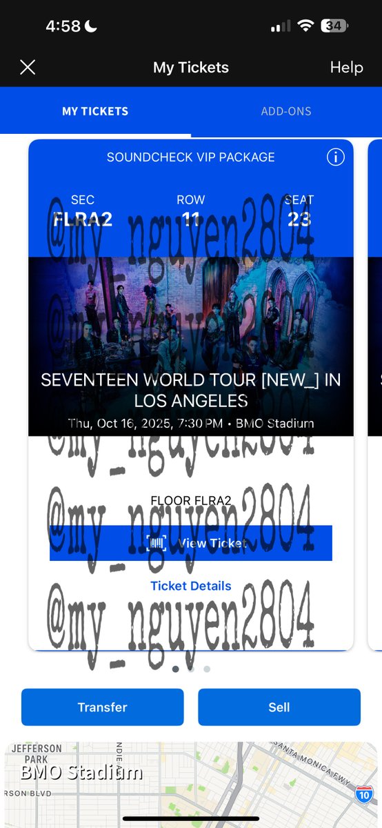 my_nguyen2804's tweet photo. WTS SEVENTEEN TICKET (REPOST)
Have: •2 VIP tickets for LA 10/16 (close to extended barricade ~ $450/each ticket)

Serious buyer only!! So please dm me for more info if you interested 
NO SCAMMERS- DO NOT WASTE MY TIME 😊🫶🏻
I also listed them on Ticketmaster 🫶🏻

Can show proofs. Can send you my ID for checkin VIP benefits ❤️
Accept Paypal F&F, G&S( you cover the fees), Zelle
Willing FaceTime during transfer!
#SVT_WORLDTOUR #SVT_TOUR_NEW_ #svtwts #SEVENTEENTICKETS