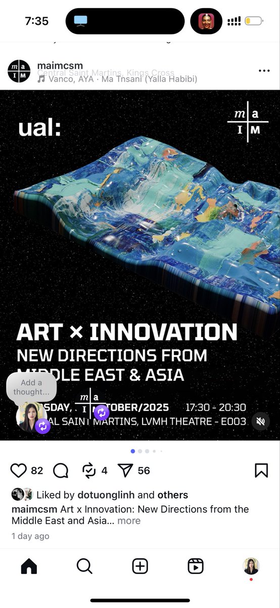 SOLD OUT!!

This Thursday my fantastic colleague Dr Ghadah Alharthi who’s been teaching with me for the last 6 years at Central Saint Martins is hosting a symposium on art &amp; innovation. We’ll be speaking with Frieze, Bonhams, Bahrain Art Foundation and some of the most talented