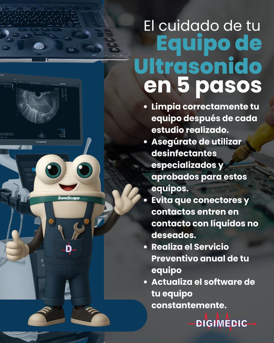 📷📷 El cuidado de su equipo, es el reflejo de la calidad en cada diagnóstico.

En Digimedic, sabemos que mantener su equipo de ultrasonido en óptimas condiciones es esencial para garantizar resultados precisos y prolongar su vida útil.
Por eso, nuestro equipo de Soporte Técnico