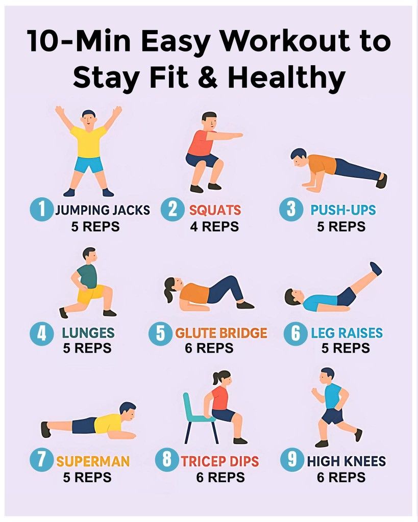 Laila__Sera's tweet photo. The ten min easy workout plan to stay fit and healthy tricks
Start with Warm-Up – Always warm up for 5-10 minutes to prepare your muscles and prevent injury.
#HomeWorkout #FitnessAtHome #WorkoutRoutine #StayActive #FitFam #BodyweightWorkout #NoEquipmentNeeded #FitnessGoals https://t.co/MUf9ISAq9Z