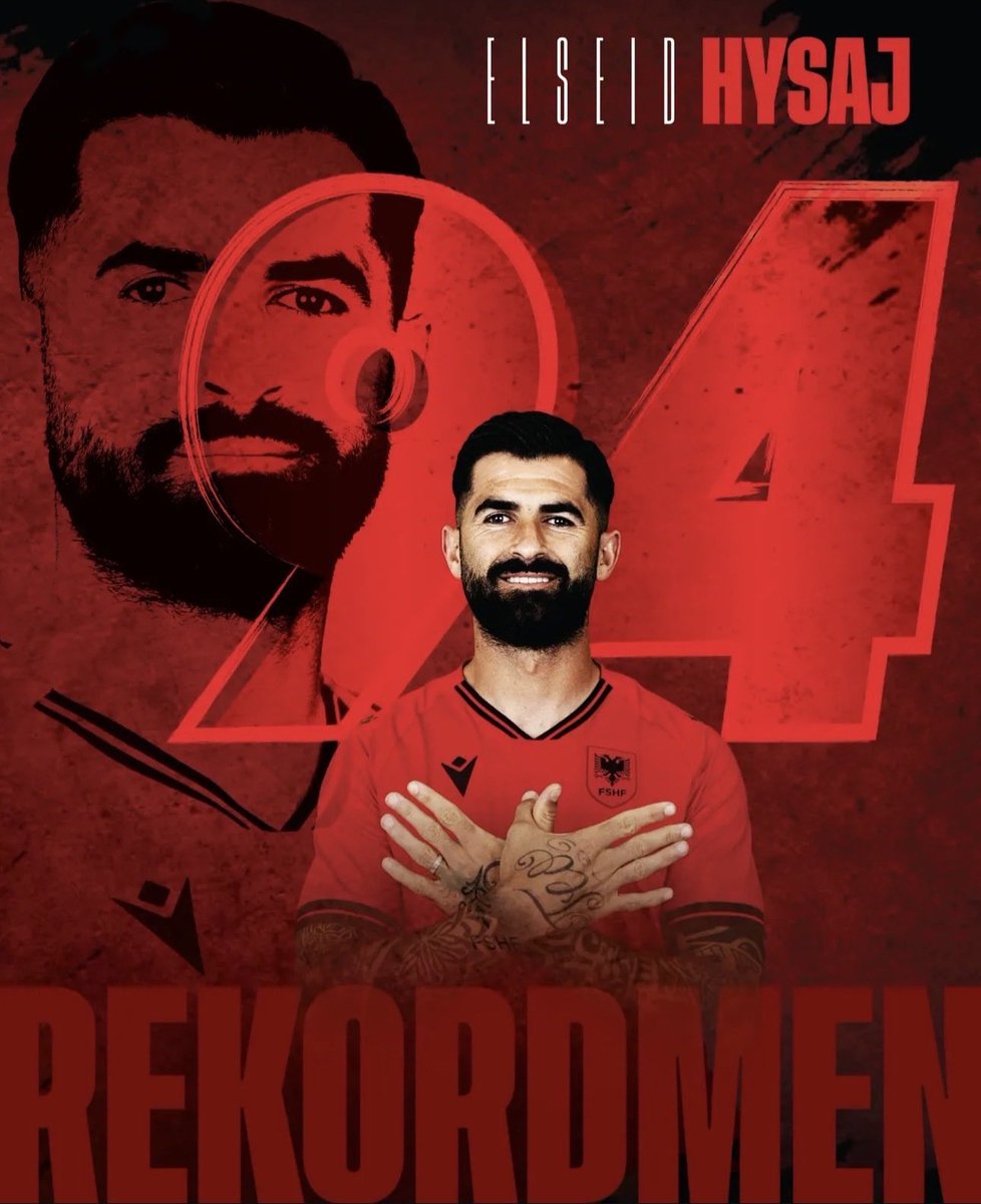 Elseid Hysaj on for Balliu, making him Albania’s most capped player in history.

9️⃣4️⃣