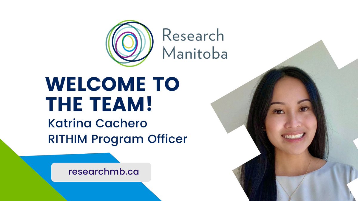 Research_MB's tweet photo. We’re excited to welcome Katrina Cachero to the Research Manitoba team as our new RITHIM Program Officer! With a Master’s in Human Nutritional Sciences, experience in academic and healthcare settings, and a passion for research coordination, Katrina brings valuable expertise to support Manitoba’s research community.
