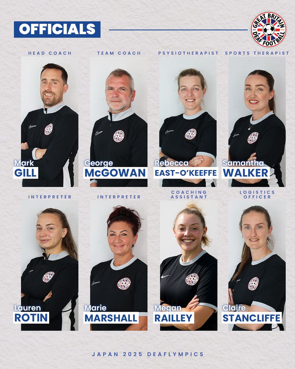 GBDeafFootball's tweet image. 🇬🇧⚽️Squad Announcement | Deaflympics 2025 🏅

Mark Gill has officially announced his women’s squad selection for the 2025 Deaflympics.

👏🏻 Congratulations to all the players and officials selected - your hard work and dedication is admirable. 

Sponsor a player or official for…