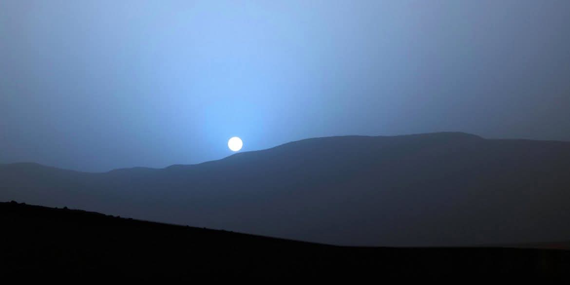 We are the first human beings to see a sunset on Mars. 

This is from the Curiosity rover.
NASA