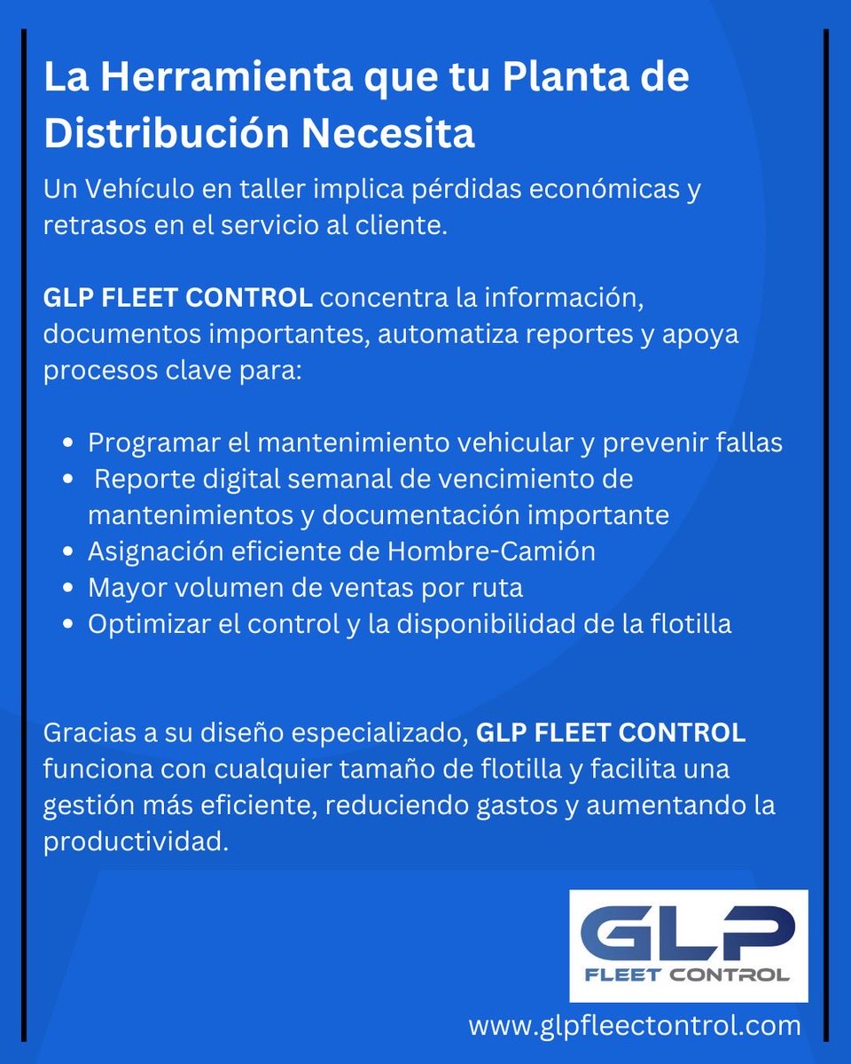 glpfleetcontrol's tweet image. Tu flotilla, bajo control.
📍GLP Fleet Control: tecnología que impulsa resultados.

Síguenos para conocer más sobre cómo optimizar la gestión de tu flotilla y reducir costos operativos. 🚛💡
#GLPFleetControl #GestiónDeFlotillas #EficienciaOperativa #TransformaciónDigital #GLP