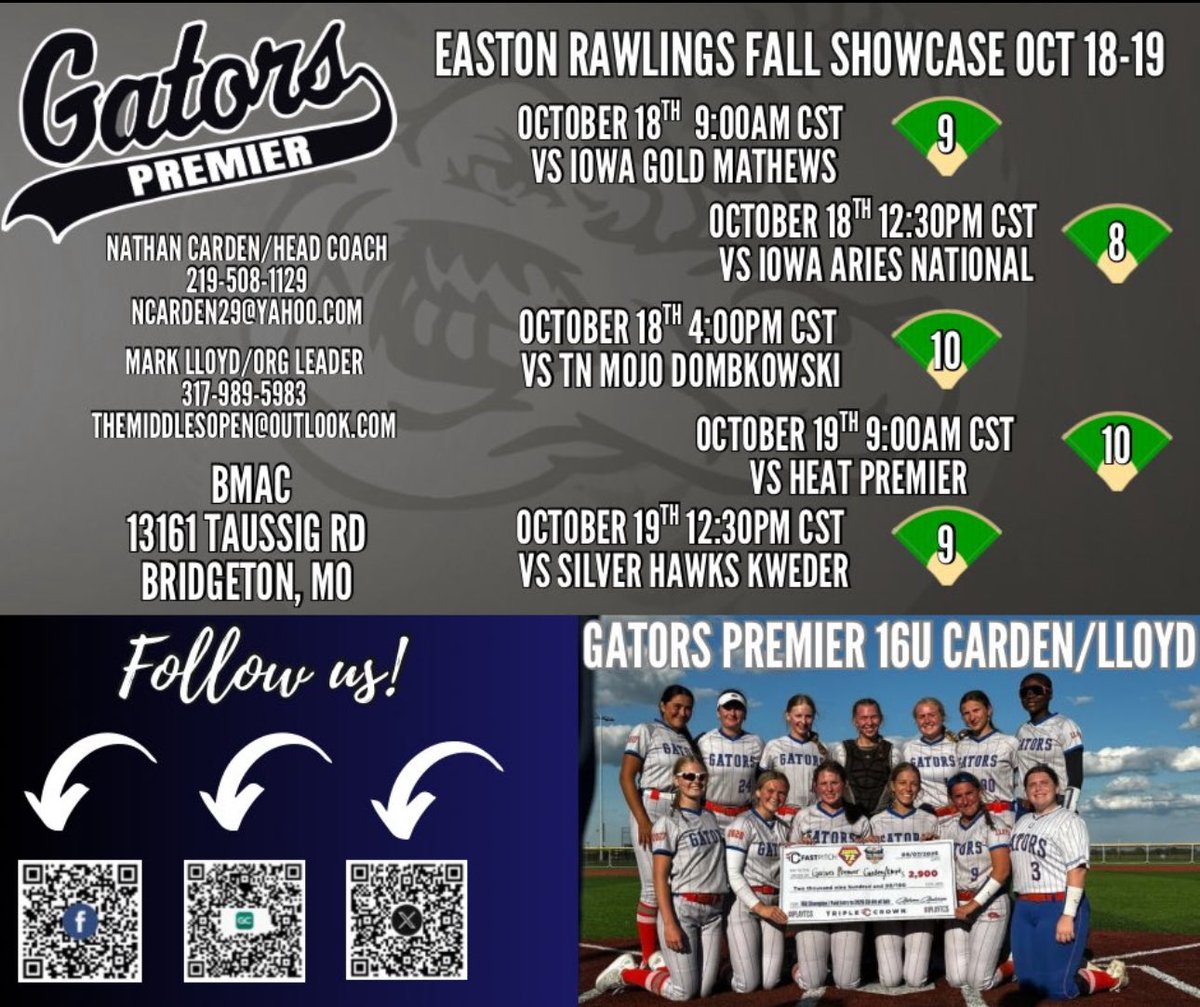 Excited to play with my team this weekend!🐊💙🧡
<a href="/MarianSoftball/">Marian University Softball</a> <a href="/sfcougars/">SF Cougars Athletics</a> <a href="/LFCollegeSB/">Lake Forest College Softball</a> <a href="/AQSoftball/">Aquinas Softball</a> <a href="/IUSBsoftball/">IUSBsoftball</a> <a href="/nlsportsperf/">Next Level Sports Performance</a>