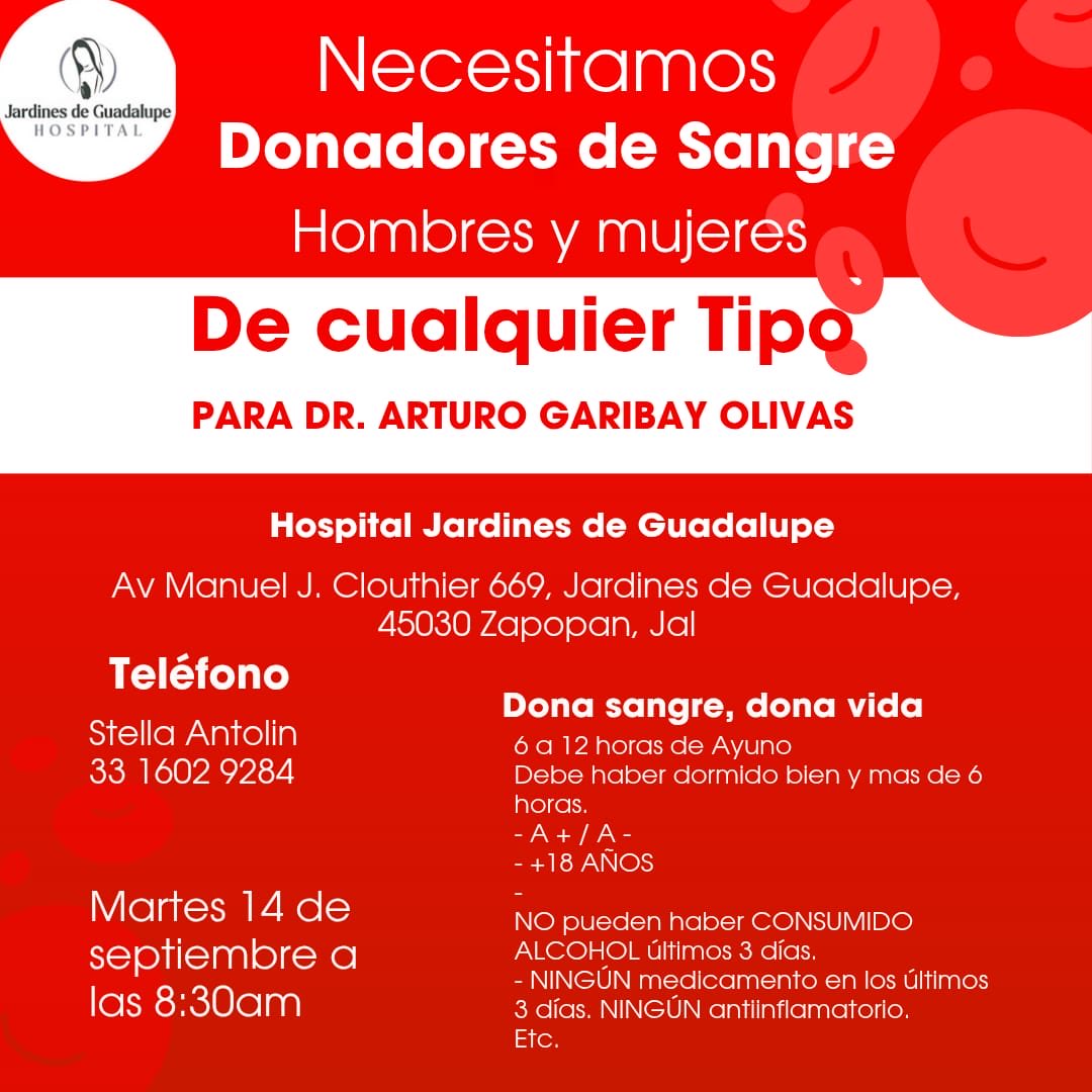 ATIntegral's tweet photo. Se solicitan donadores de sangre 🩸 https://t.co/w7mkmIJr0E