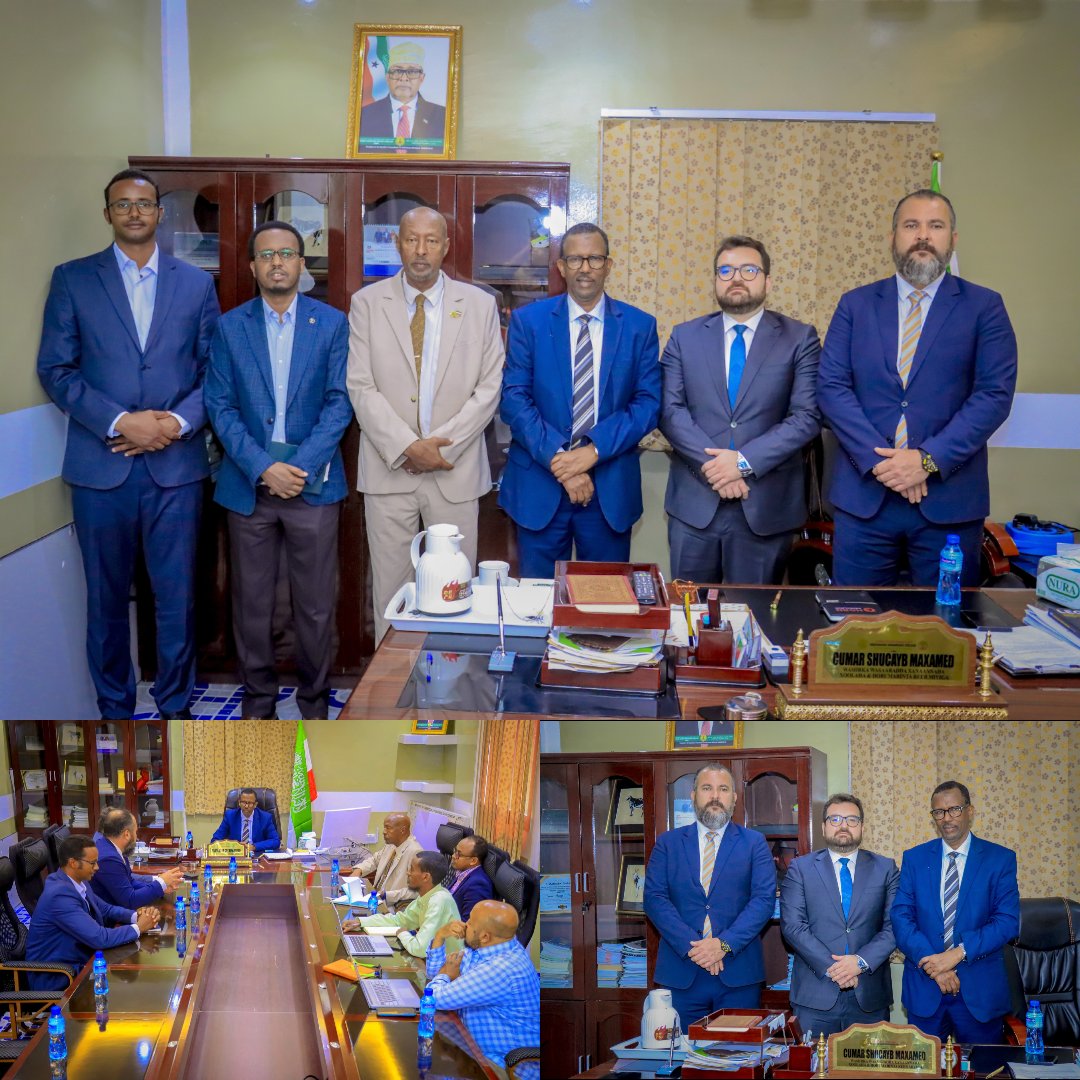 MoLRDSOMALILAND's tweet photo. A high-level meeting between the Somaliland Ministry of Livestock and the Turkish Government, represented by the Turkish Ambassador and TiKA officials, focused on strengthening cooperation in livestock health, productivity, and rural development.🤝  #Somaliland–#Turkey #TiKA https://t.co/0xYiLKPLpF