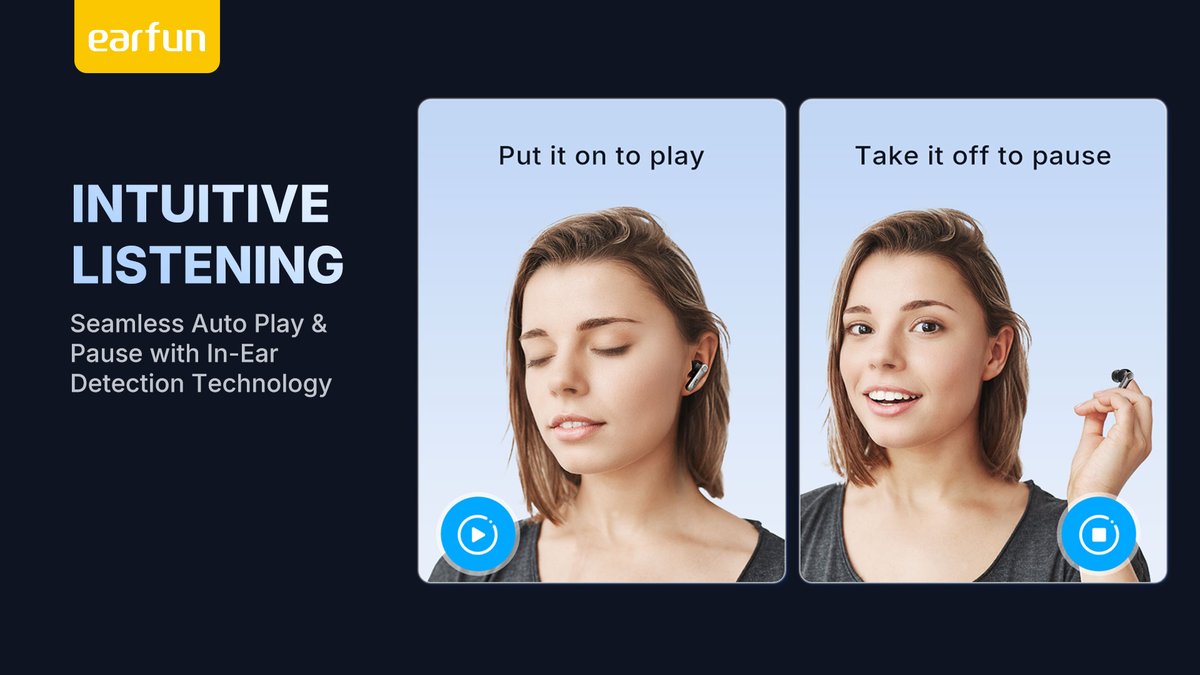 EarFunAudio's tweet image. 🎶 Pause. Play. Automatically.
 EarFun Air Pro 4+ features In-Ear Detective — your earbuds know when you’re listening, for seamless music control. 👂
🔥 30% OFF Early Bird Special!
👉 budurl.me/ch11eabd
#EarFunAirPro4Plus #InEarDetective #SmartSensors #EarFun #EarlyBirdDeal