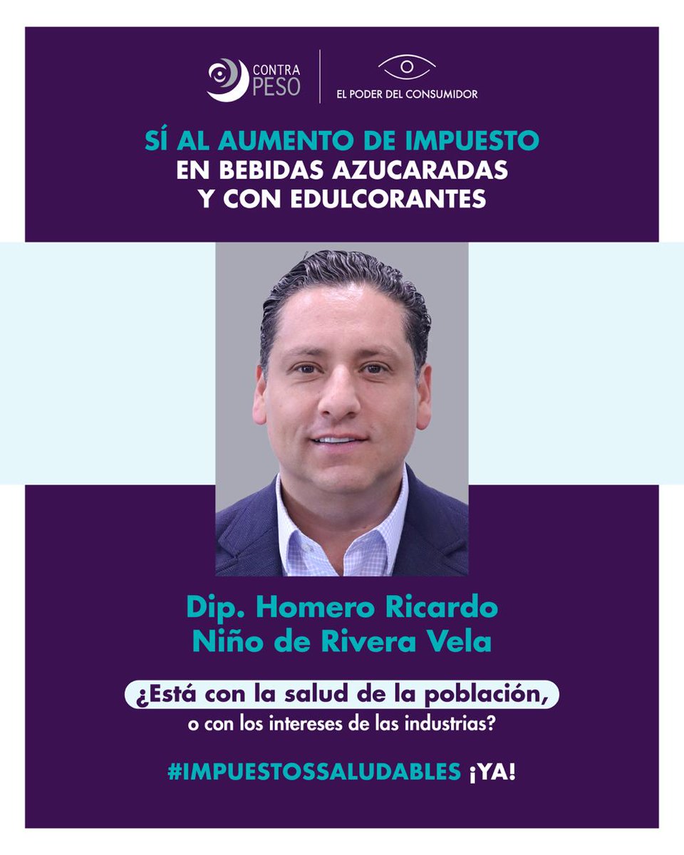 elpoderdelc's tweet image. 📢Diputado @HomeroNR   , sí al aumento de impuesto en bebidas azucaradas y con edulcorantes.
¡Tu voto a favor protege la salud de la población!

#ImpuestosSaludables YA