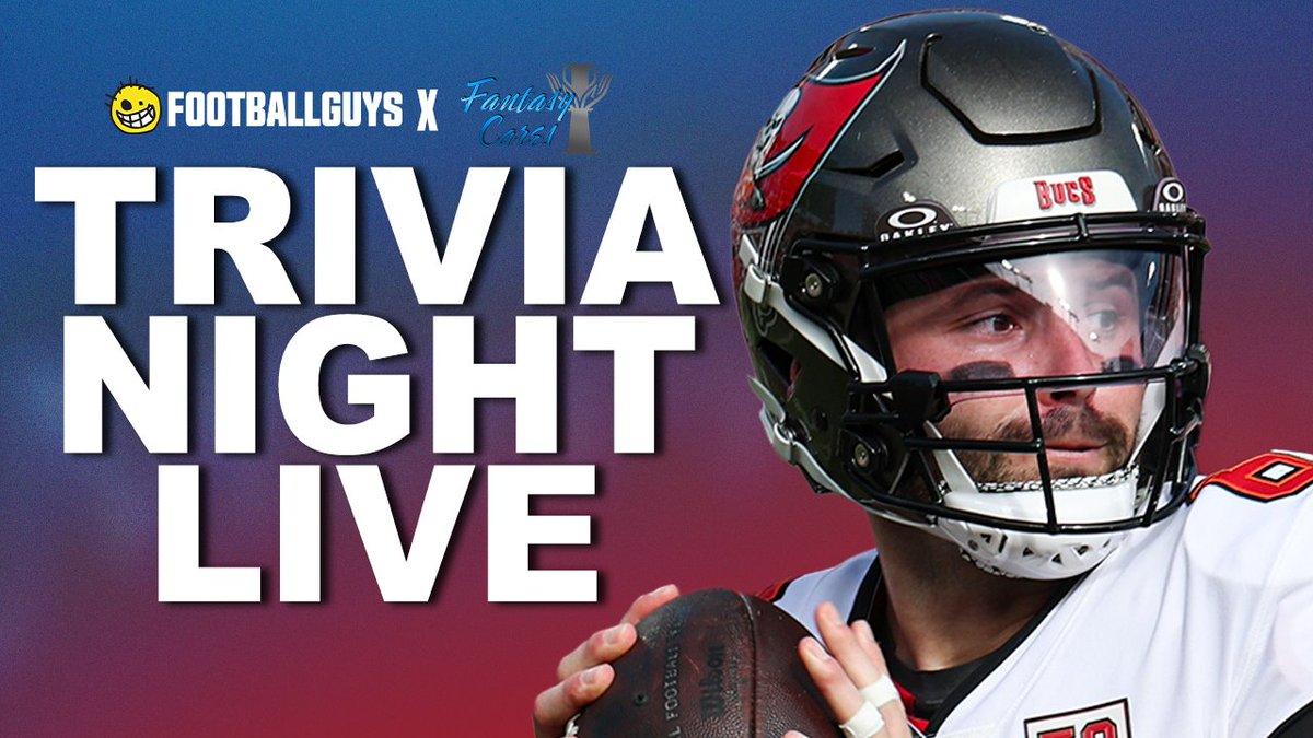 Footballguys's tweet photo. 🚨 New Format Alert! 🚨

Bring us your fantasy questions starting tonight at 7 PM/EST, and we will answer them during our single-game 15-question Trivia Super Pack! 

Come hang out tonight for prizes, glory, and your name getting shouted out numerous times over a one-hour broadcast!