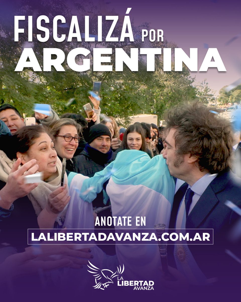 SUMATE A FISCALIZAR POR LA ARGENTINA EN lalibertadavanza.com.ar

No aflojemos. Que el esfuerzo valga la pena. La Libertad Avanza o Argentina retrocede!!!