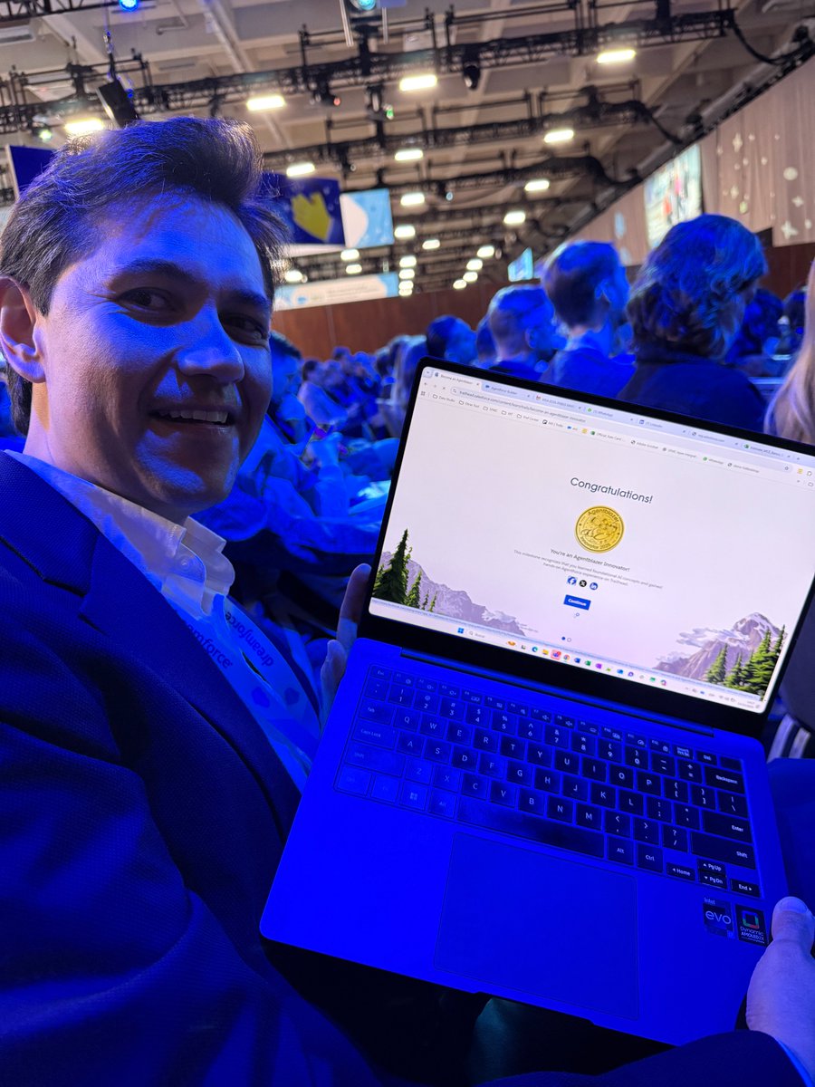 #Day1 Live from San Francisco — #DF25 is on! 🚀
Our team is at the Main Keynote, soaking up the latest on #Agentforce and seeing how it’s transforming businesses.

👏 Congrats to our VP, Pablo, for unlocking his #AgentforceInnovator status on Day 1!

What’s on your agenda today?