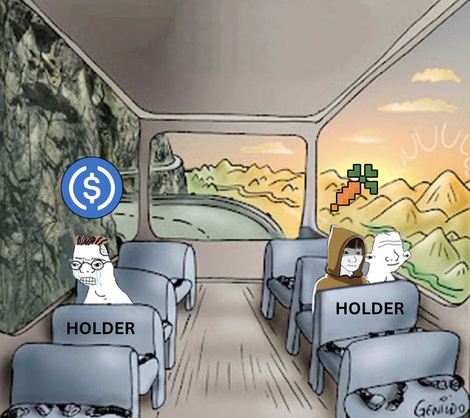 Think I know a place where these stablecoin holders can outperform with zero effort *cough cough* <a href="/DeFiCarrot/">Carrot 🥕</a>