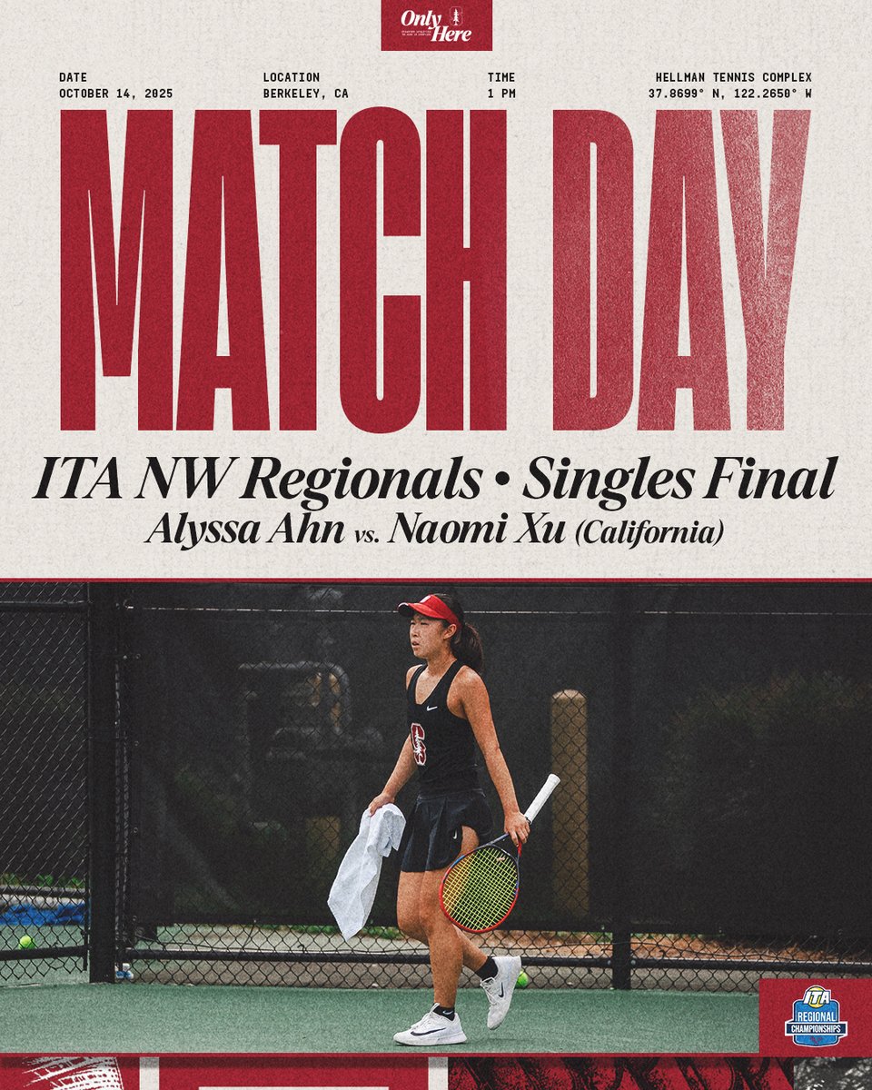 Alyssa Ahn will face Cal's Naomi Xu in the singles final at <a href="/ITA_Tennis/">ITA</a> NW Regionals this afternoon 🌲🆚🐻

Xu just beat teammate and top seed Mao Mushika 6-3, 4-6, 6-3 to advance.

💻 calbea.rs/2InrJGR

#GoStanford