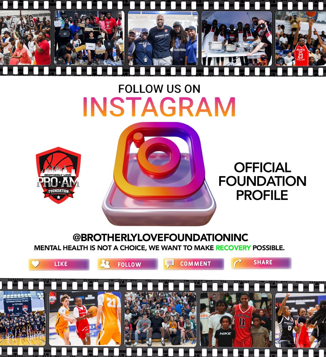 We’re OFFICIAL! 

The Brotherly Love Pro-Am Foundation, Inc. now has an official IG dedicated to our 501(c)(3) mission of using basketball to drive mental health awareness, healing &amp; opportunity. 

Join us as we keep spreading love one player, one family, one community at a time!