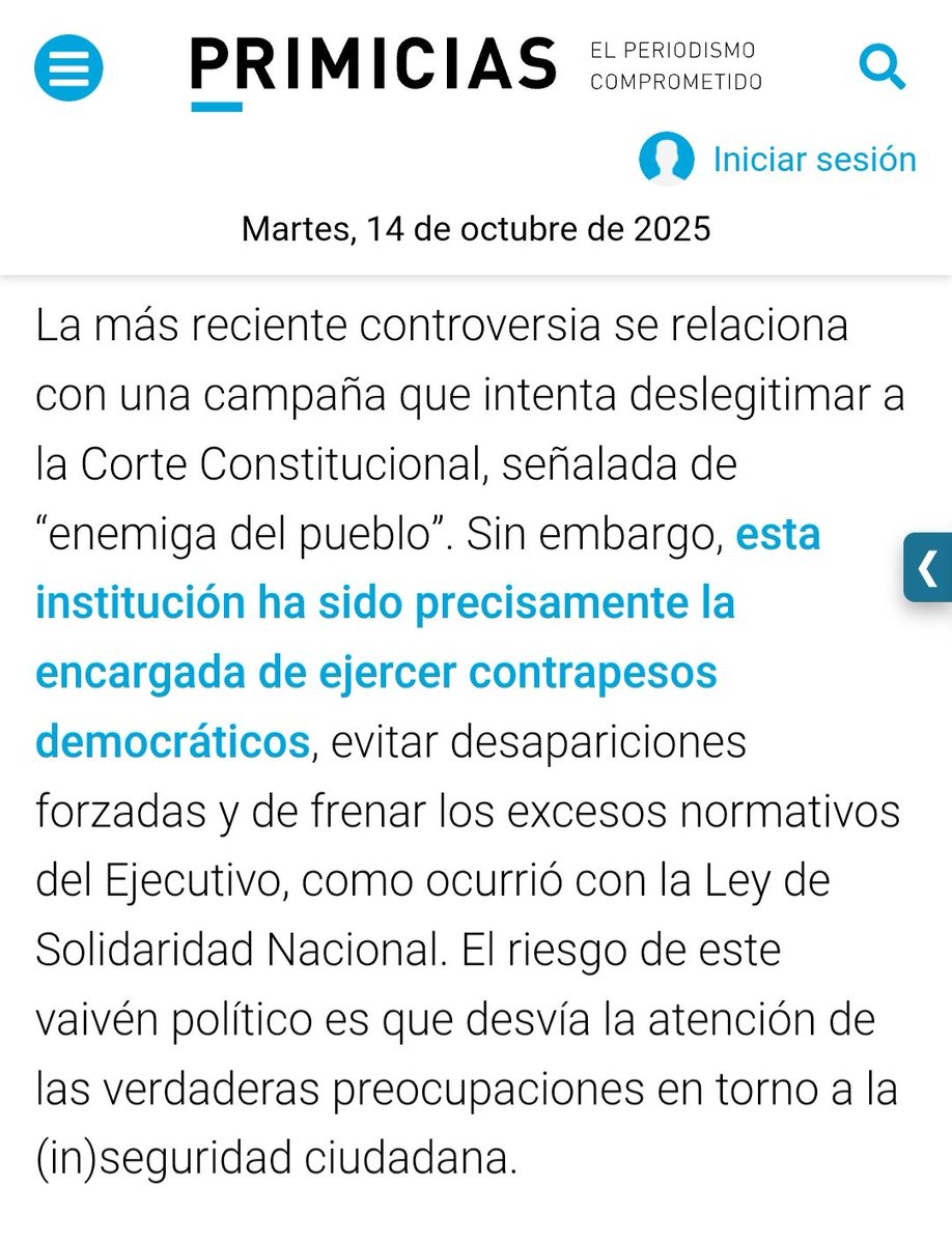 ▪︎ 2025 es el año más violento de toda la historia del país, 40% más que el 2024, mientras que la lucha contra el lavado de activos es ineficaz con solo dos sentencias anuales. A esto se añade la persecución del Ejecutivo hecha contra la Corte Constitucional.