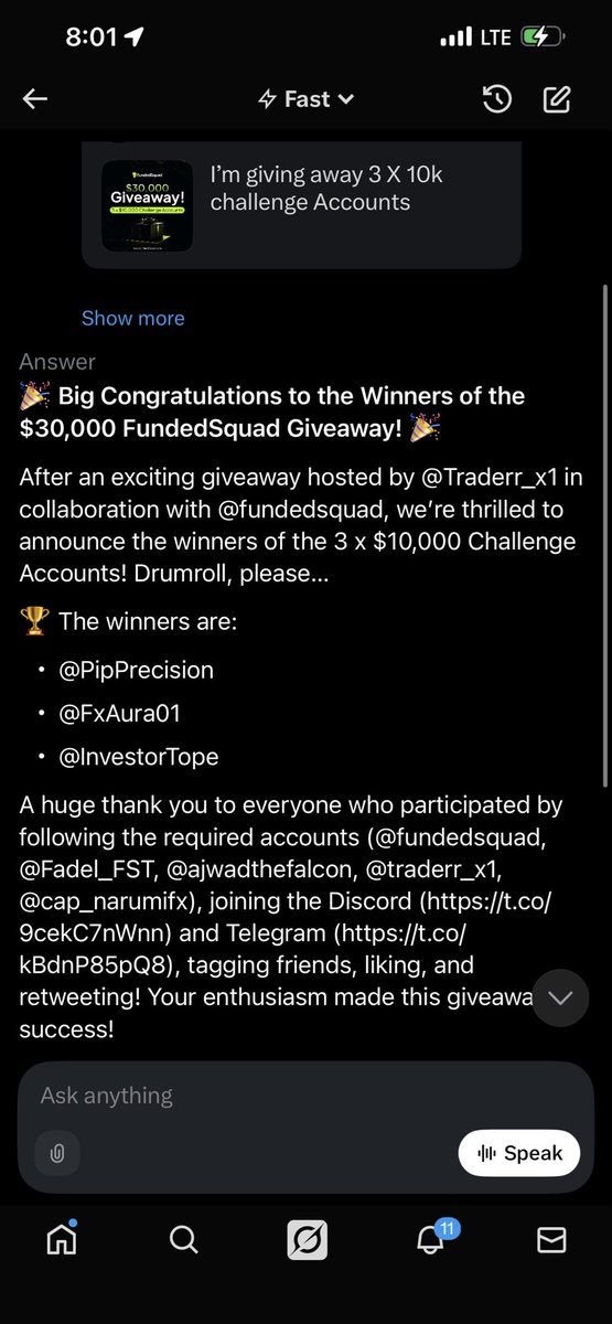 Congratulations winners 🧬

<a href="/PipPrecision/">Hunter</a>
<a href="/FxAura01/">Aura</a>
<a href="/InvestorTope/">investor tope</a>

Kindly open a ticket on their discord to claim your account