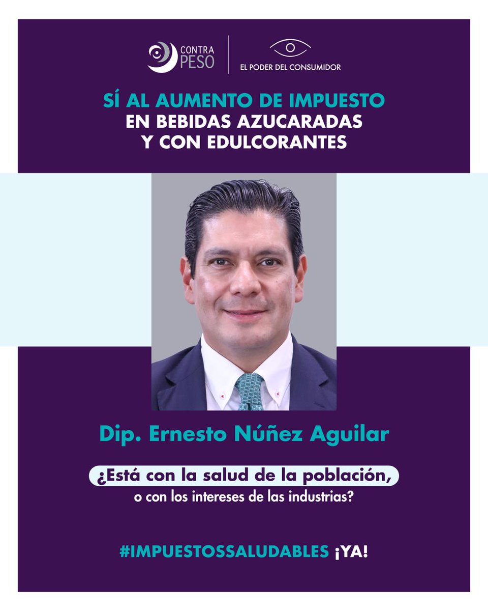 elpoderdelc's tweet image. 📢Diputado @ernesto_nu  , ¡Sí al aumento de impuesto en bebidas azucaradas y con edulcorantes! Tu voto a favor protege la salud de la población.☑️
#ImpuestosSaludables YA