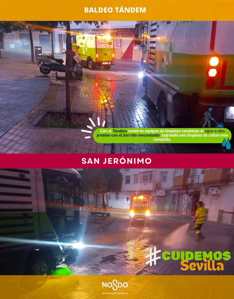 Os dejamos un resumen de las últimas actuaciones de <a href="/LipasamSevilla/">Lipasam</a>. 

💦Se realizan trabajos de limpieza diariamente en todos los barrios de nuestro distrito, pero necesitamos🤝🏻 la colaboración de todos.

#CuidemosSevilla