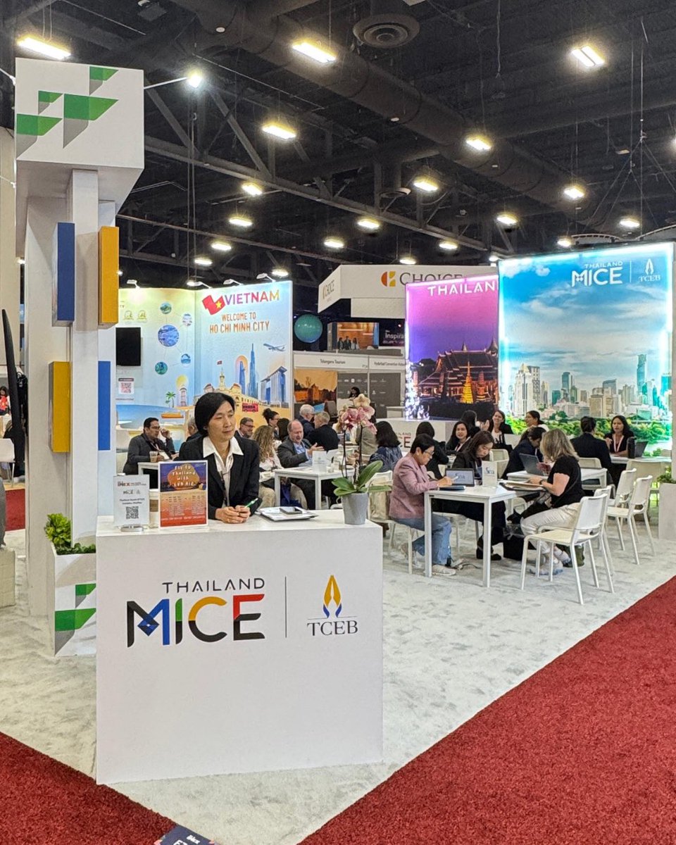 TeamworkMKTG's tweet photo. Thailand took center stage at #IMEXAmerica2025!
One of our custom booths ✨ 15,000+ attendees 🌍 and 3 unforgettable days of connection, culture &amp; inspiration 💫
Proud to bring bold design, creativity, and storytelling to life 🎨🤝
#ExperientialMarketing #Brandactivation https://t.co/zwQqUgcM7C