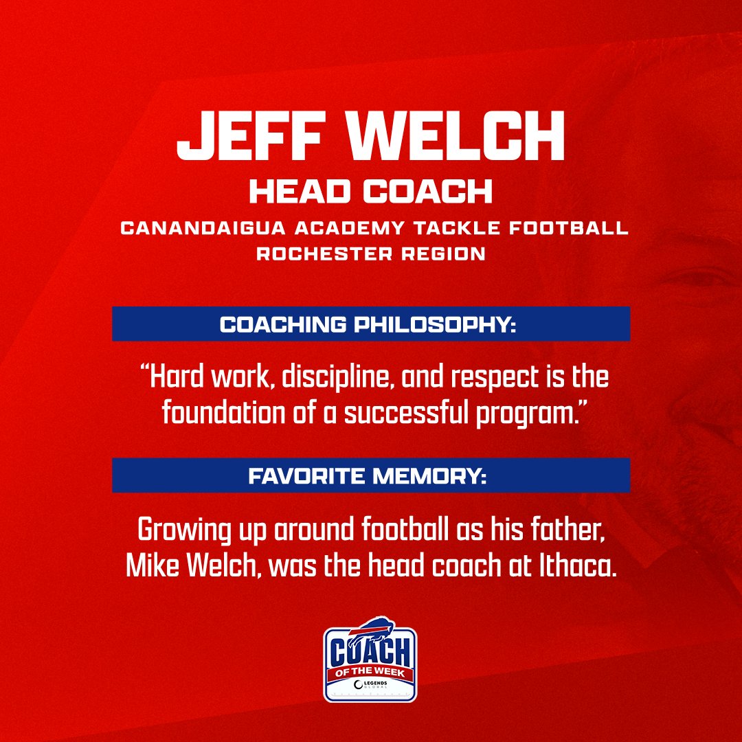 Meet the Coaches of the Week: Mike Torrillo and Jeff Welch! 

We’re proud to spotlight them for their dedication to empowering the next generation of leaders through youth football in Western New York.

Read more: bufbills.co/3JS7rsR | #thisishsfootball