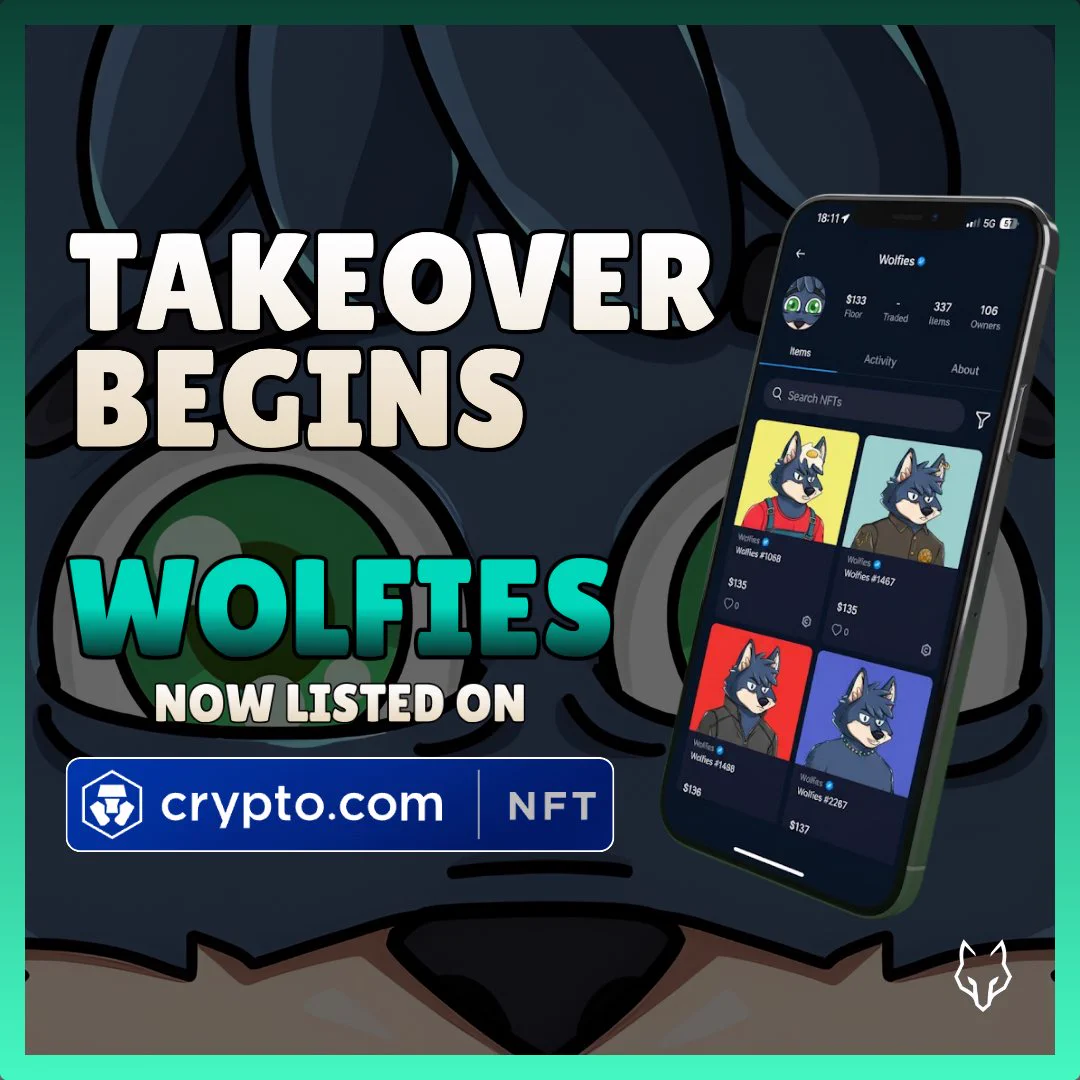 Millions 👀 on Wolfies  In just 7 days since mint, Wolfies are now listed on @cryptocomnft and @cryptocom App 🐺  Are you Wolfish yet?