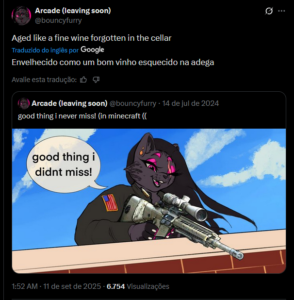 Furries_Na_Net's tweet photo. E sim, "envelhecido como vinho" por conta do outro atentado que aconteceu mês passado https://t.co/piMlQFO6lA